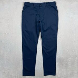 Myles Tour Pant Mens Large Blue 5-Pocket Commuter Stretch Wicking Golf Office